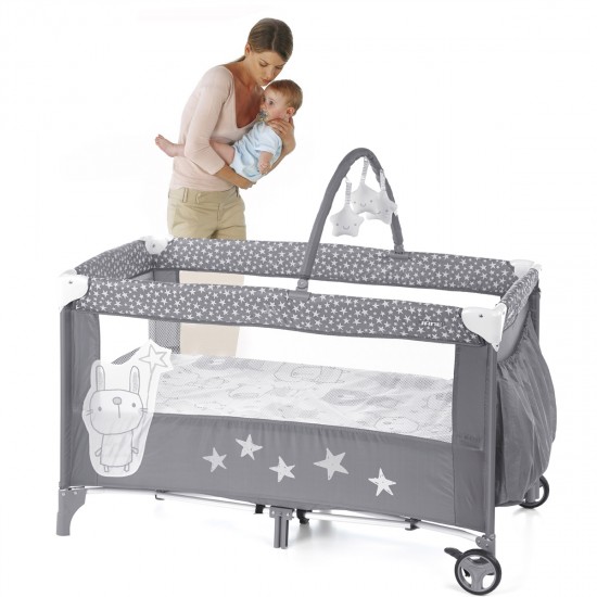 Jane Duo Level Travel Cot Toys Stars